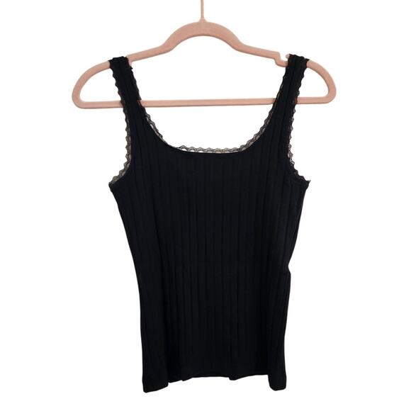 NWT J. Crew Pointelle Pajama Tank Top Black XS - Picture 5 of 6